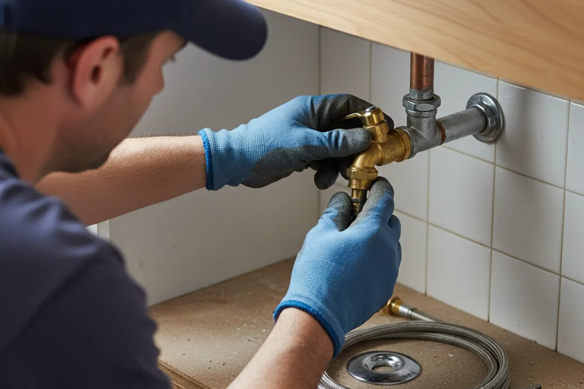 Shutoff valve and fitting work during Emergency Plumbing in Ledbetter